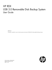 HP RDX1000 HP RDX USB 3.0 Removable Disk System User guide