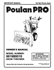 Poulan 96198001801 User Manual