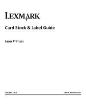 Lexmark CS310 Card Stock & Label Guide