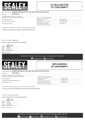 Sealey RS1312HV Declaration of Conformity