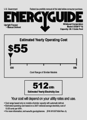 Whirlpool EV200FXBQ Energy Guide