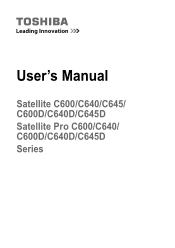 Toshiba Satellite C640 Users Manual Canada; English