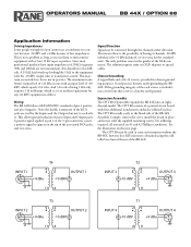 Rane OPT 88 BB 44X Balance Buddy Manual / Schematic