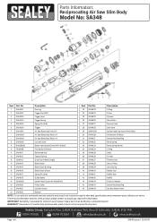 Sealey SA348 Parts Diagram