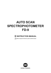 Konica Minolta bizhub PRESS C1070/1070P FD-9 Auto Scan Spectrophotometer User Guide