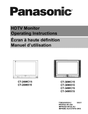 Panasonic CT30WX15 CT26WC15 User Guide