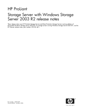 HP StorageWorks X5000 HP ProLiant Storage Server with Windows Storage Server 2003 R2 - Release Notes (5697-6073, October 2006)