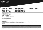 Kenwood KMM-BT325U Instruction Manual 1