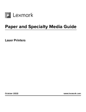 Lexmark CS943 Paper and Specialty Media Guide