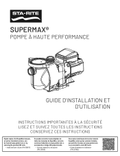 Pentair SuperMax High Performance Pumps SuperMax Installation Guide - French