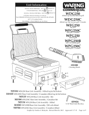 Waring WPG250B Parts List and Exploded Diagram