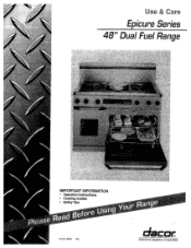 Dacor ERSD48 User Manual - Epicure Series 48' Dual Fuel Range