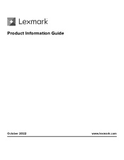 Lexmark XC9325 Product Information Guide