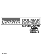 Makita EM2652LHN EM2650LH EM2652LHN MS-256.4 C Parts Breakdown