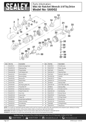 Sealey SA1002 Parts Diagram