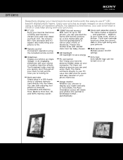 Sony DPFD810 Marketing Specifications