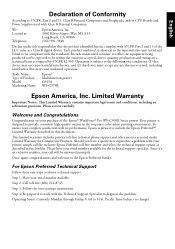 Epson WorkForce Pro WF-C579R Notices and Warranty for U.S. and Canada.