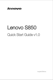 Lenovo S850 (Czech/English) Quick Start Guide - Lenovo S850 Smartphone