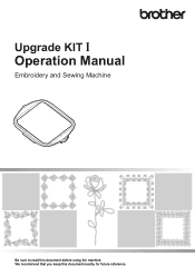 Brother International Innov-is XP1 Operation Manual for Premium Pack I Upgrade KIT I