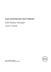 Dell S2719DGF Monitor Display Manager Users Guide