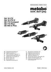 Metabo GE 950 G Plus Operating Instructions 2