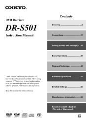 Onkyo LS-V501 DR-S501 User Manual English