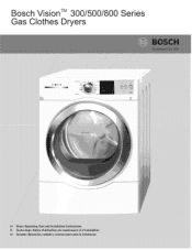 Bosch WTVC853PUC Operating Guide