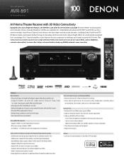 Denon AVR-891 Literature/Product Sheet