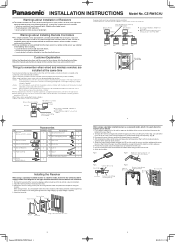 Panasonic U-72MF1U9 CZ-RWC1U Installation Manual