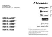 Pioneer DEH-X4800BT Owner's Manual