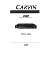 Carvin 8000 Instruction Manual