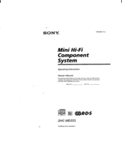Sony DHC-MD555 Operating Instructions