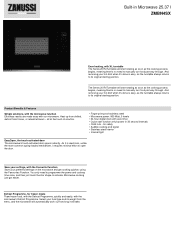 Zanussi ZMBN4SX Specification Sheet