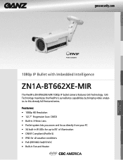 Ganz Security ZN1A-BT662XE-MIR _ZN-BT662XE-MIR Specifications