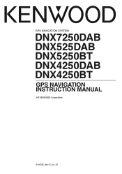 Kenwood DNX4250DAB User Manual