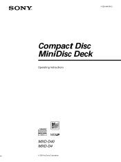 Sony MXD-D40 Primary User Manual