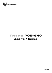 Acer Predator PO5-640 User Manual