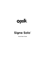 Polk Audio Signa Solo User Guide 2