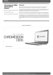 Toshiba Chromebook PLM01A Detailed Specs for Chromebook CB30 PLM01A-00800C AU/NZ; English