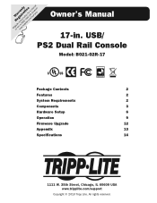 Tripp Lite B021-02R-17 Owner's Manual for B021-02R-17 Console 933058