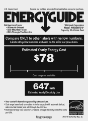 Whirlpool WRS586FIEE Energy Guide