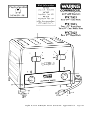 Waring WCT825 Parts List and Exploded Diagram