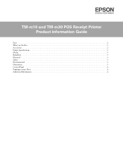 Epson TM-m10 Product Information Guide