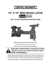 Harbor Freight Tools 65345 User Manual