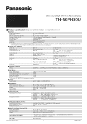 Panasonic TH50PH30U Brochure