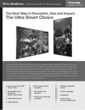 Toshiba TD-U852 TD-U Ultra Series Professional Grade Displays Information Sheet
