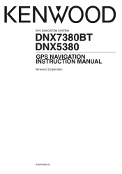 Kenwood DNX7380BT User Manual 2