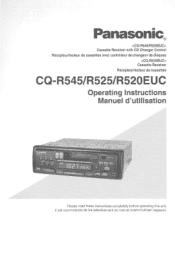 Panasonic CQR525EUC CQR520EUC User Guide