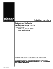 Dacor MH4812 Installation Instructions