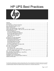 HP R12000/3 HP UPS Best Practices